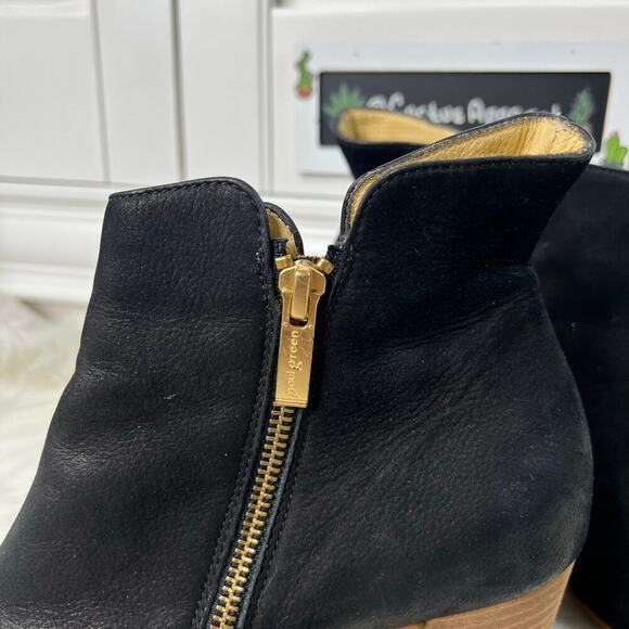 Paul Green Bellini Black Suede Open Toe Heel Booties Size 9.5 - Picture 5 of 10